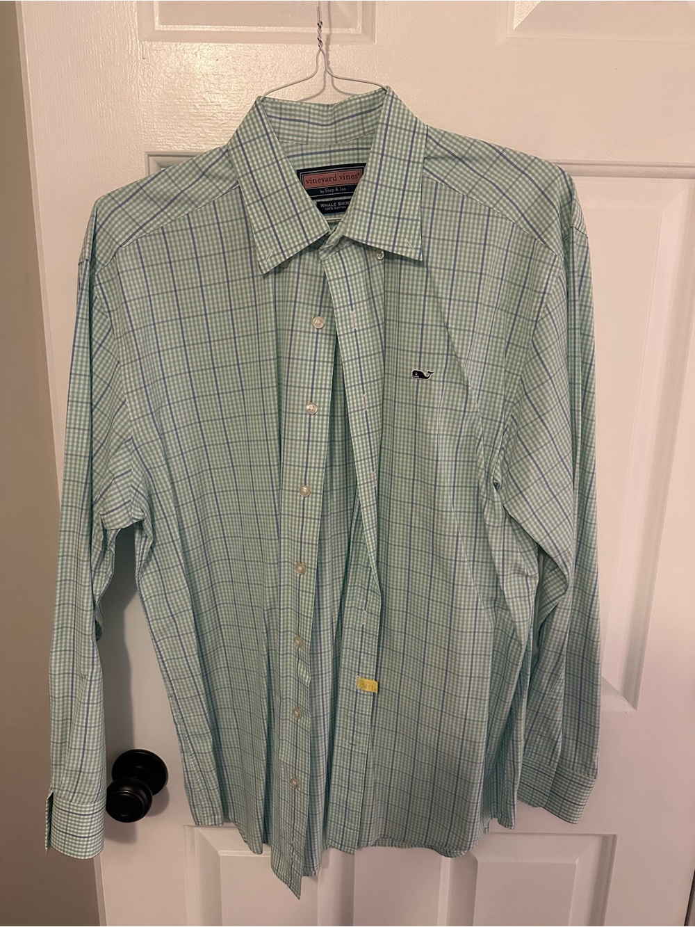 Vineyard Vines Men's Mint Green Plaid Dress Shirt